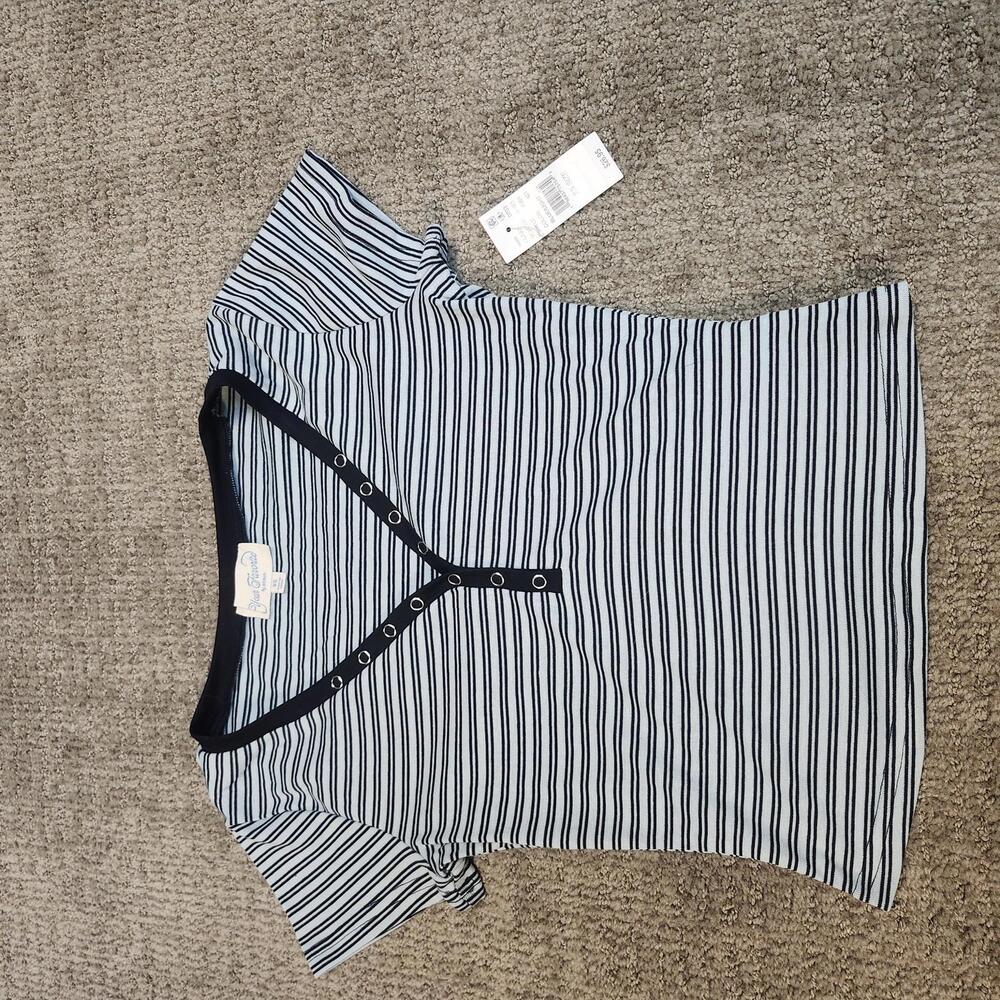 Pacsun Your Favorite Top Blue Black Striped Long Sleeve Women’s Size XS NWT